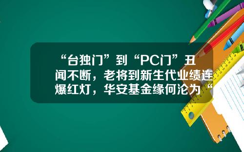 “台独门”到“PC门”丑闻不断，老将到新生代业绩连爆红灯，华安基金缘何沦为“老十家”末流？-嘉实基金注销