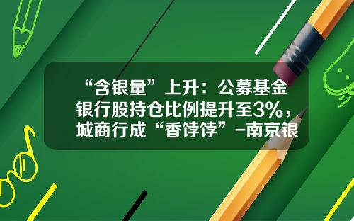 “含银量”上升：公募基金银行股持仓比例提升至3%，城商行成“香饽饽”-南京银行基金