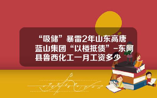 “吸储”暴雷2年山东高唐蓝山集团“以楼抵债”-东阿县鲁西化工一月工资多少