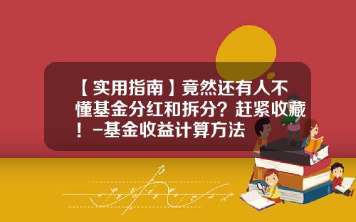 【实用指南】竟然还有人不懂基金分红和拆分？赶紧收藏！-基金收益计算方法