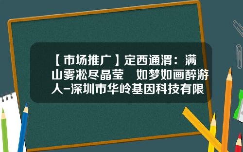 【市场推广】定西通渭：满山雾凇尽晶莹　如梦如画醉游人-深圳市华岭基因科技有限公司