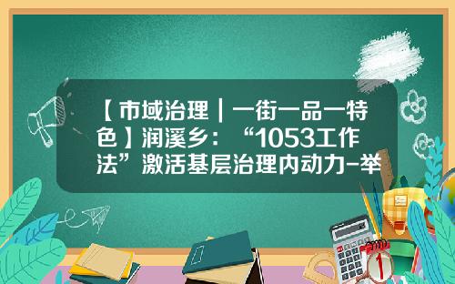 【市域治理｜一街一品一特色】润溪乡：“1053工作法”激活基层治理内动力-举例说明公司治理机制内容