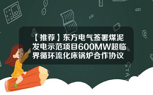 【推荐】东方电气签署煤泥发电示范项目600MW超临界循环流化床锅炉合作协议