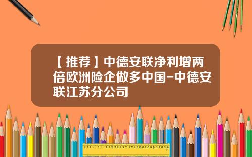 【推荐】中德安联净利增两倍欧洲险企做多中国-中德安联江苏分公司