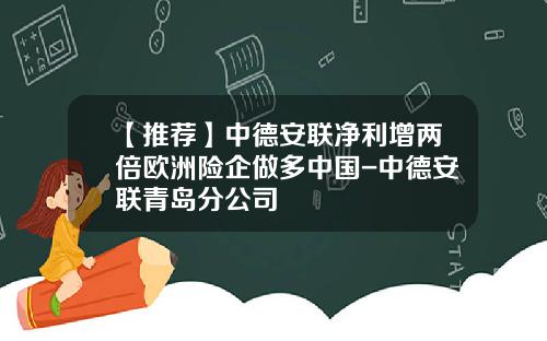 【推荐】中德安联净利增两倍欧洲险企做多中国-中德安联青岛分公司
