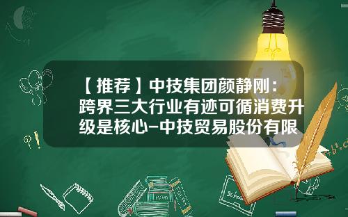 【推荐】中技集团颜静刚：跨界三大行业有迹可循消费升级是核心-中技贸易股份有限公司