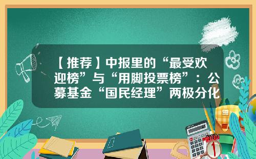 【推荐】中报里的“最受欢迎榜”与“用脚投票榜”：公募基金“国民经理”两极分化-国民基金