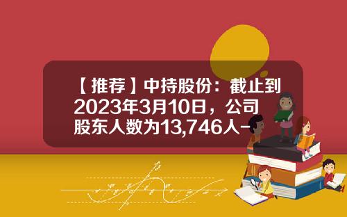 【推荐】中持股份：截止到2023年3月10日，公司股东人数为13,746人-股份公司股东人数