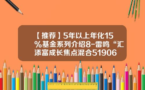 【推荐】5年以上年化15%基金系列介绍8-雷鸣“汇添富成长焦点混合519068”-汇添富焦点基金