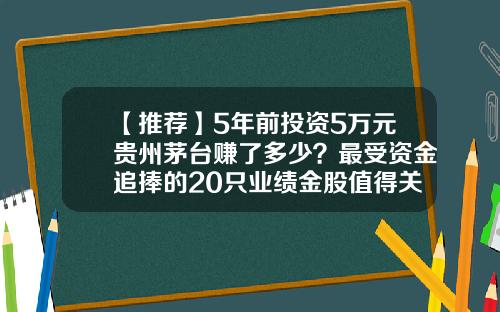 【推荐】5年前投资5万元贵州茅台赚了多少？最受资金追捧的20只业绩金股值得关注，或是下只“千元茅台股”-贵州茅台净资产收益率是多少