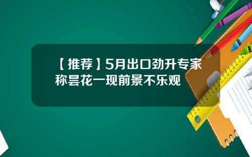 【推荐】5月出口劲升专家称昙花一现前景不乐观