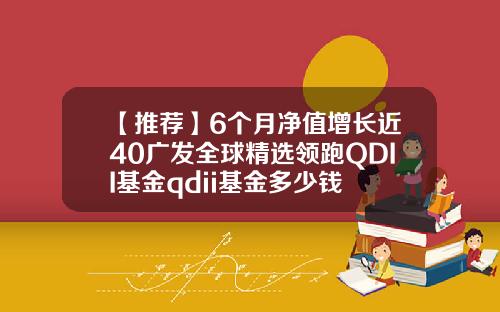 【推荐】6个月净值增长近40广发全球精选领跑QDII基金qdii基金多少钱