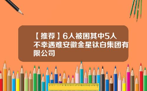 【推荐】6人被困其中5人不幸遇难安徽金星钛白集团有限公司