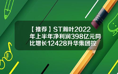 【推荐】ST瀚叶2022年上半年净利润398亿元同比增长12428升华集团控股有限公司