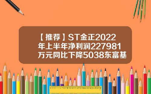 【推荐】ST金正2022年上半年净利润227981万元同比下降5038东富基金