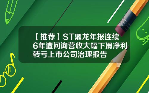 【推荐】ST鼎龙年报连续6年遭问询营收大幅下滑净利转亏上市公司治理报告