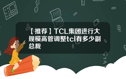【推荐】TCL集团进行大规模高管调整tcl有多少副总裁