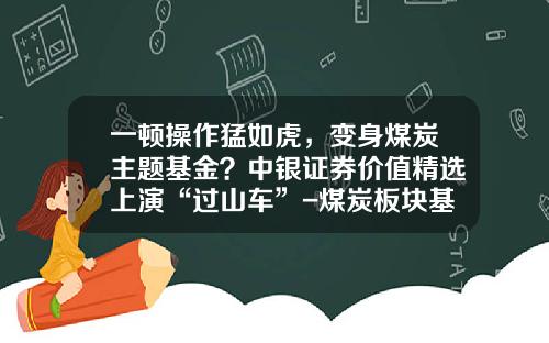 一顿操作猛如虎，变身煤炭主题基金？中银证券价值精选上演“过山车”-煤炭板块基金【新闻】.