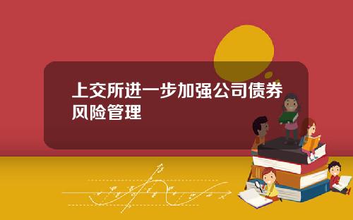 上交所进一步加强公司债券风险管理