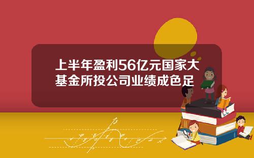 上半年盈利56亿元国家大基金所投公司业绩成色足