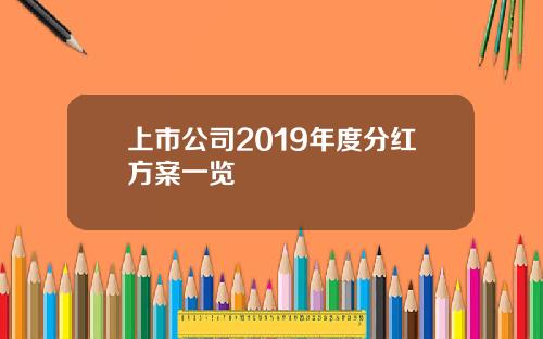 上市公司2019年度分红方案一览