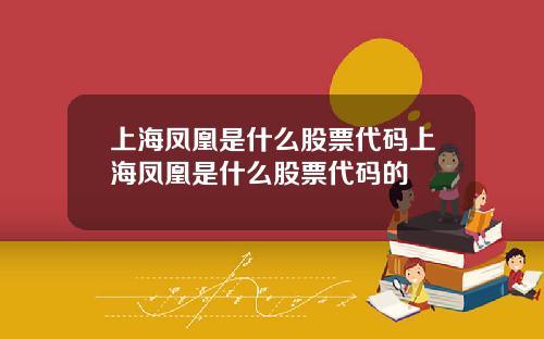 上海凤凰是什么股票代码上海凤凰是什么股票代码的