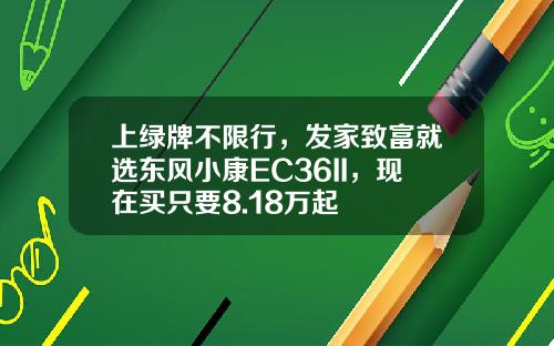 上绿牌不限行，发家致富就选东风小康EC36II，现在买只要8.18万起