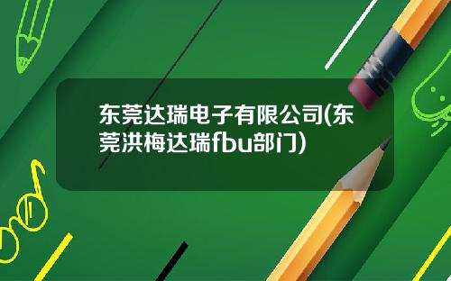 东莞达瑞电子有限公司(东莞洪梅达瑞fbu部门)
