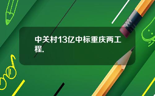 中关村13亿中标重庆两工程.