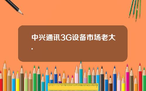 中兴通讯3G设备市场老大.