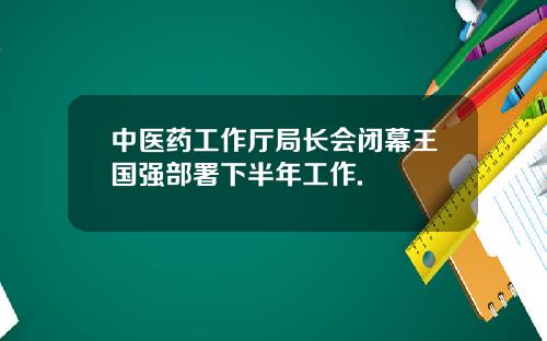 中医药工作厅局长会闭幕王国强部署下半年工作.