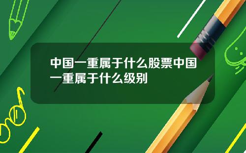 中国一重属于什么股票中国一重属于什么级别