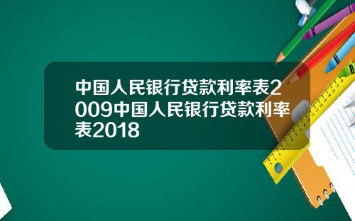 中国人民银行贷款利率表2009中国人民银行贷款利率表2018