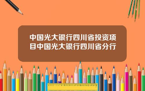 中国光大银行四川省投资项目中国光大银行四川省分行