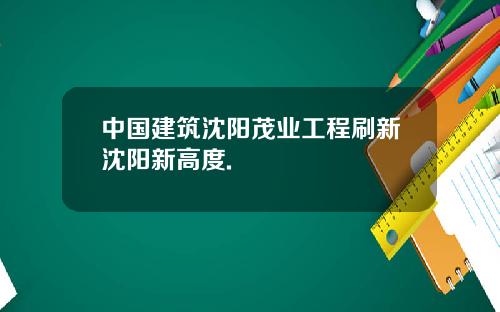 中国建筑沈阳茂业工程刷新沈阳新高度.