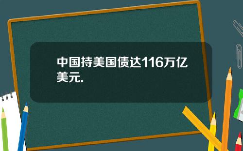 中国持美国债达116万亿美元.