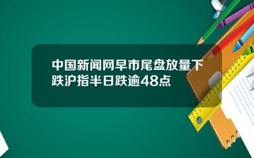 中国新闻网早市尾盘放量下跌沪指半日跌逾48点