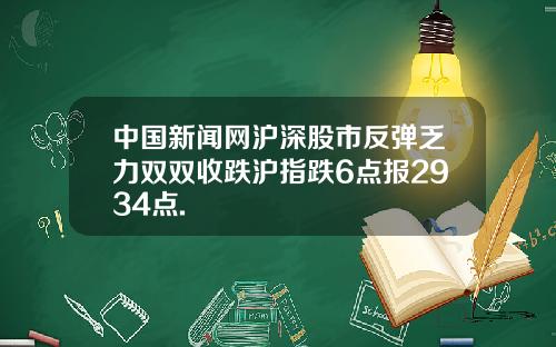 中国新闻网沪深股市反弹乏力双双收跌沪指跌6点报2934点.