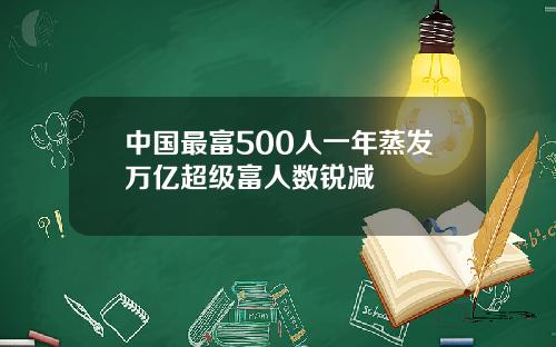 中国最富500人一年蒸发万亿超级富人数锐减