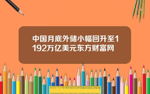 中国月底外储小幅回升至1192万亿美元东方财富网