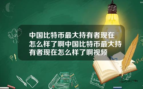 中国比特币最大持有者现在怎么样了啊中国比特币最大持有者现在怎么样了啊视频