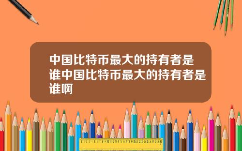 中国比特币最大的持有者是谁中国比特币最大的持有者是谁啊