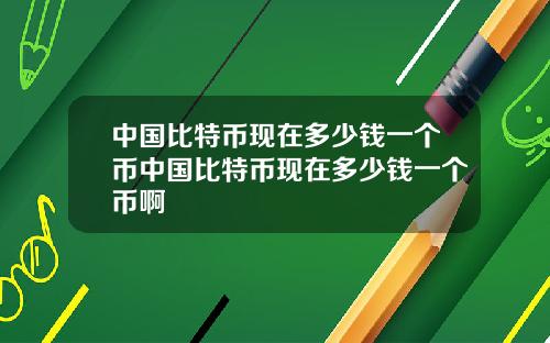 中国比特币现在多少钱一个币中国比特币现在多少钱一个币啊