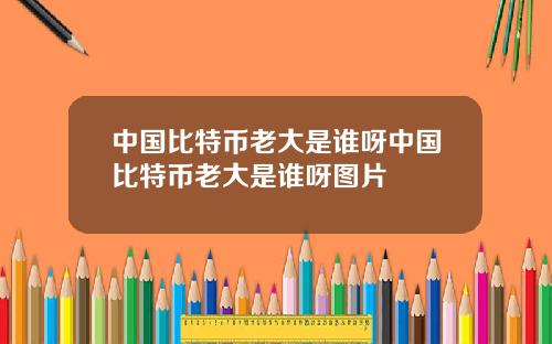 中国比特币老大是谁呀中国比特币老大是谁呀图片