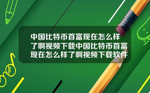 中国比特币首富现在怎么样了啊视频下载中国比特币首富现在怎么样了啊视频下载软件