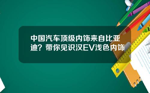 中国汽车顶级内饰来自比亚迪？带你见识汉EV浅色内饰