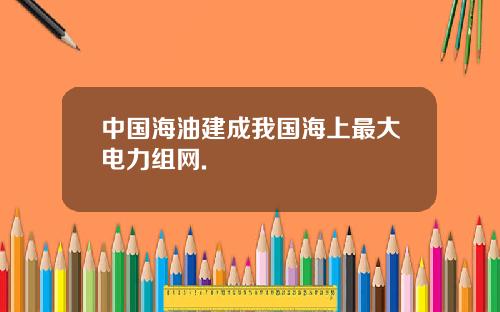 中国海油建成我国海上最大电力组网.