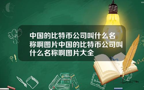 中国的比特币公司叫什么名称啊图片中国的比特币公司叫什么名称啊图片大全