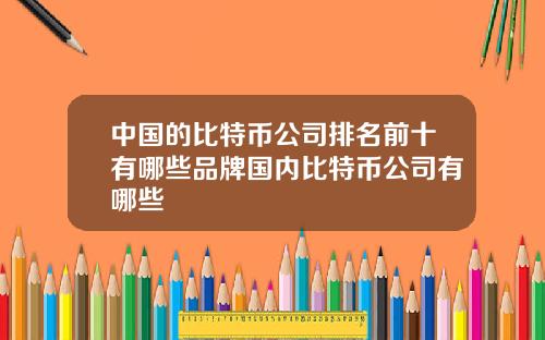 中国的比特币公司排名前十有哪些品牌国内比特币公司有哪些