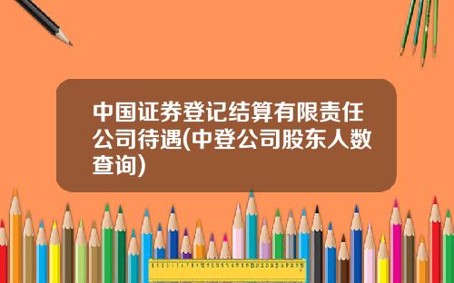 中国证券登记结算有限责任公司待遇(中登公司股东人数查询)